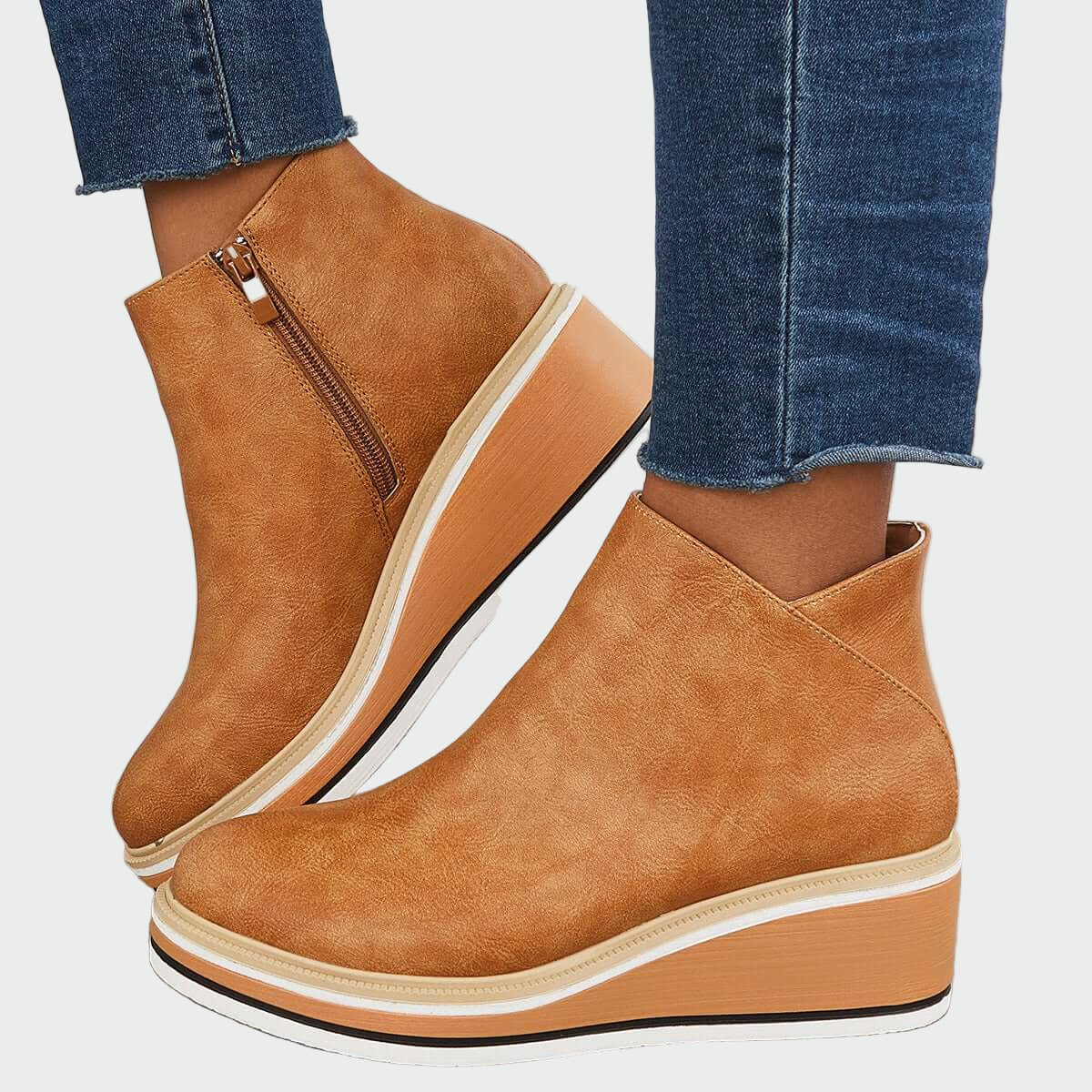 Ortopedske Kožne Čizme S Platformom I Bočnim Zipom Crne Za Žene Za Savršenu Udobnost I Stil