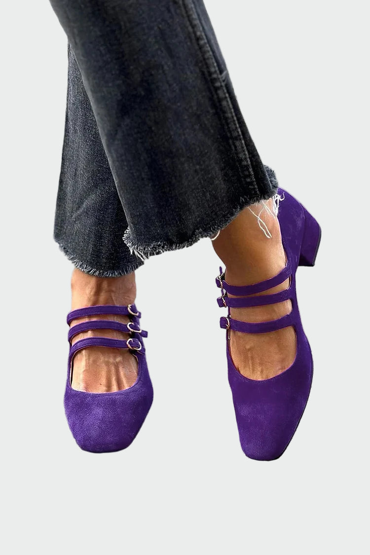Ljubičaste Baletanke S Tri Remena Za Sve Prilike Moderna