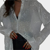 Bluza Sa Šljokicama Za Party Noćne Izlaske Glamurozna