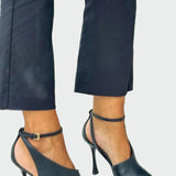 Crne Salonke S Oštrim Vrhom I Remenom Na Gležnju Visokom