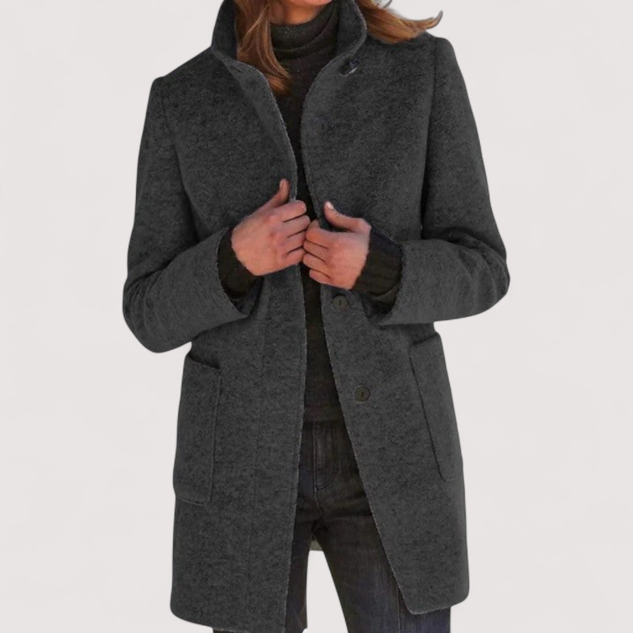 Amina Klasični Kaput Od Mješavine Vune Za Ured I Prilikama