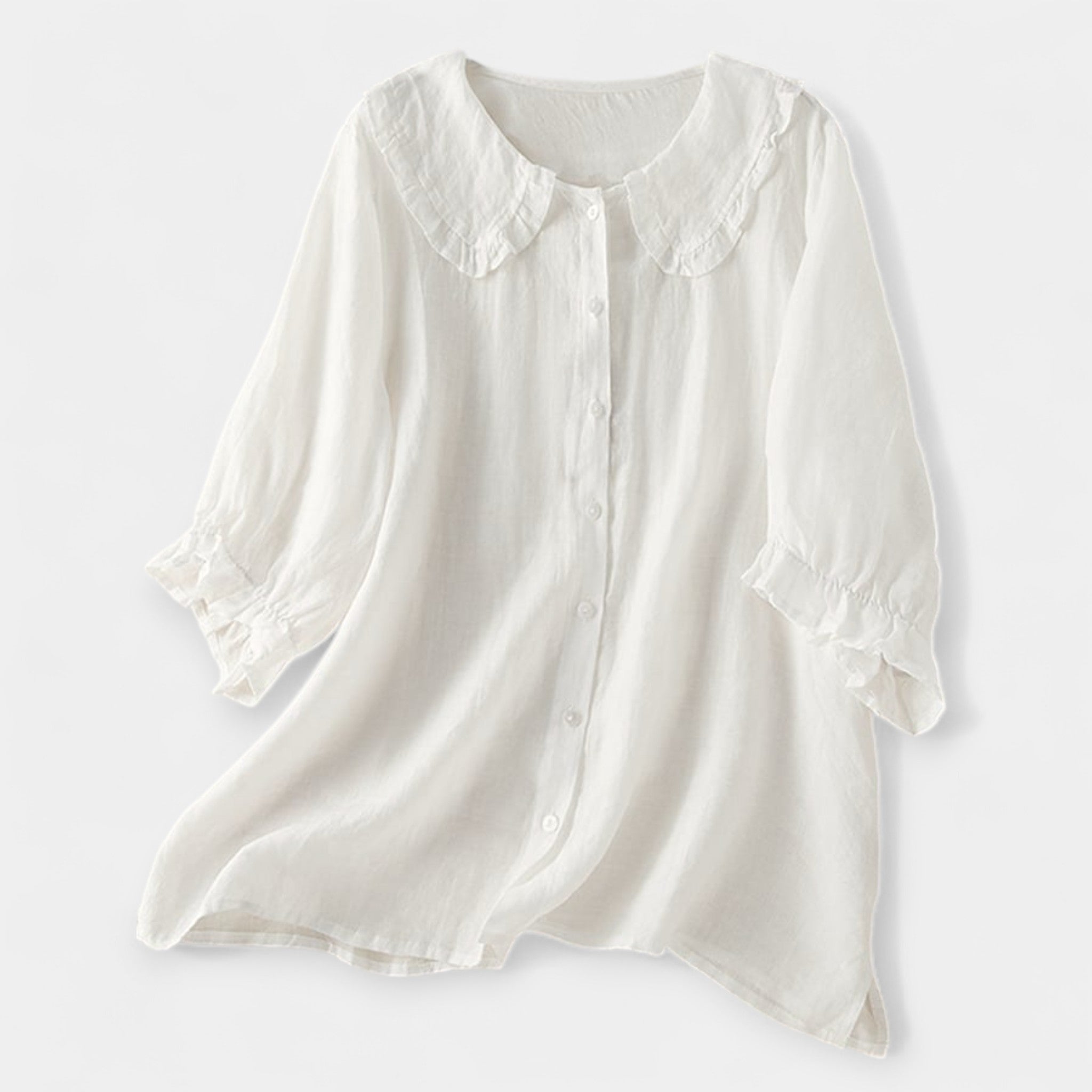 Košulja Sa Prugama I Dekorativnim Peter Pan Ovratnikom