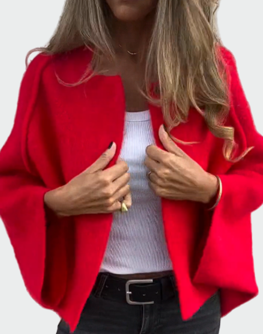 Luksuzna Pletena Bluza Sa Širokim Rukavima Bež Elegancija