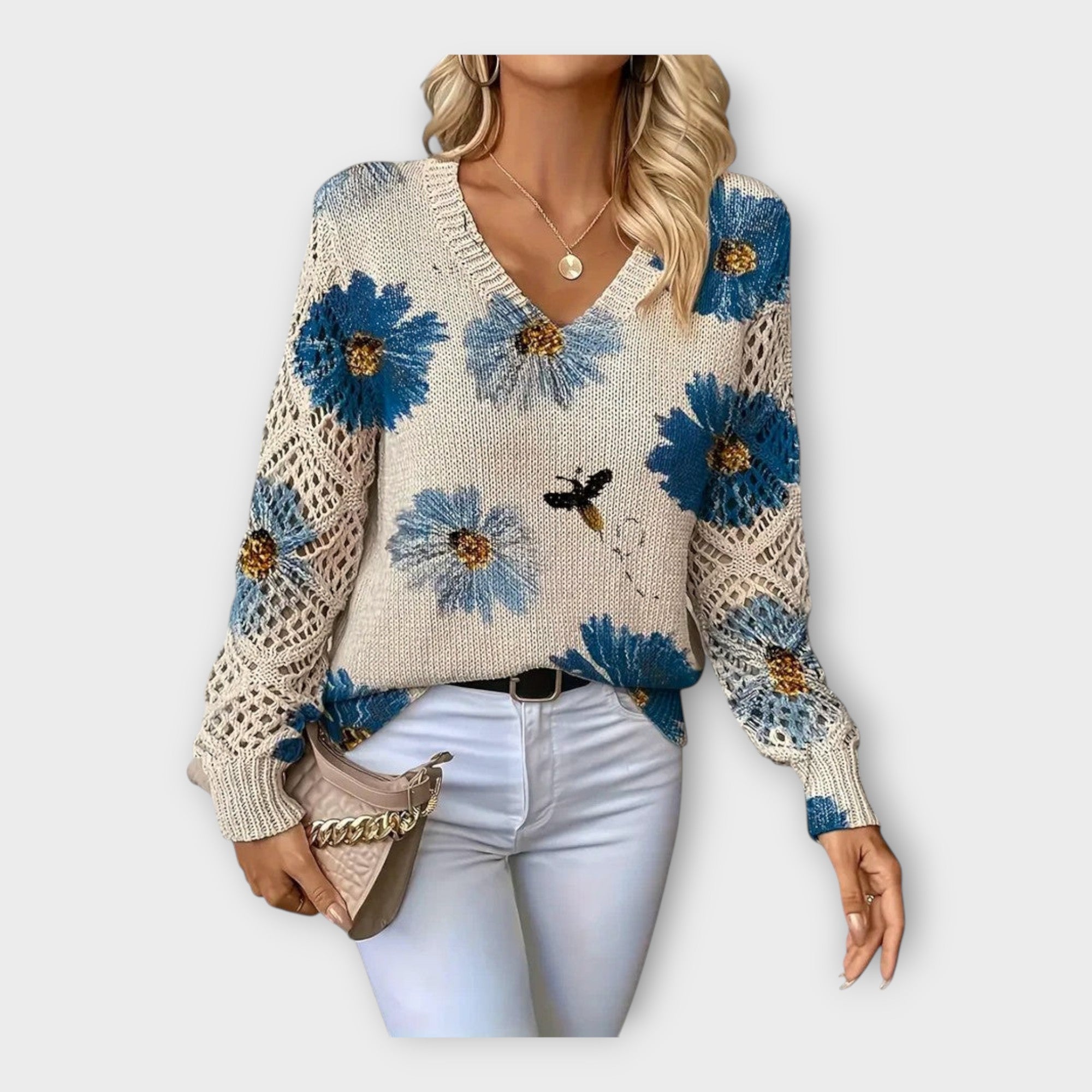 Pletena Bluza Sa Detaljima Čipke Za Sve Prigode I Stil