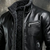 Hernando - Chaqueta de piel cálida en color negro forrada con sherpa - Hala Madrid