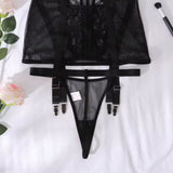 Alessandra Saten Noćna Haljina Crna Mirage Sa Prozirnim Mrežastim Dijelom I Detaljima Od Čipke Za Subtilnu Privlačnost