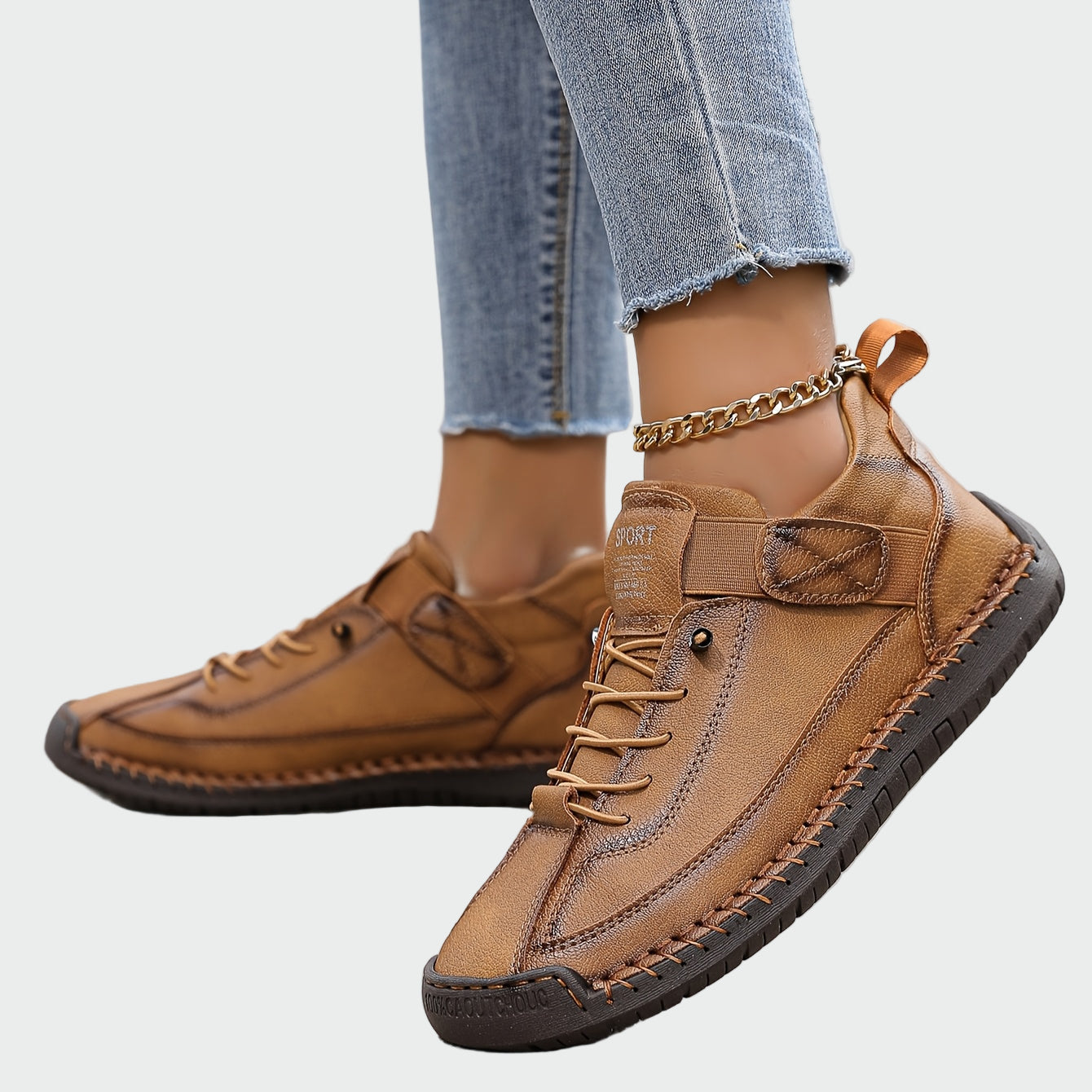 Ortopedske Kožne Čizme Za Žene U Sivozelene Boje Sa Modernim Detaljima Za Udobu Podršku I Stil