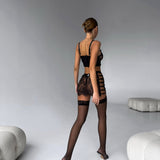 Amber Rouge Desir Lingerie Set Za Žene Bustier Konturiran Suknja S Bočnim Rezovima I Gaćice Usklađene