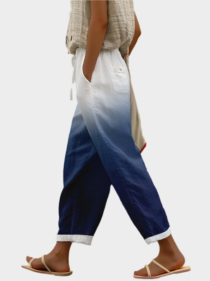 Ležerne Hlače S Biljnim Uzorkom Za Opuštanje I Stil