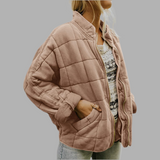 Ženska Khaki Kapitone Jakna Oversize Udobna i Elegantna