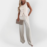 Elegantni Set Hlača Sa Top Bez Rukava Za Žene Modnog Dizajna