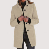 Amina Klasični Kaput Od Mješavine Vune Za Ured I Prilikama