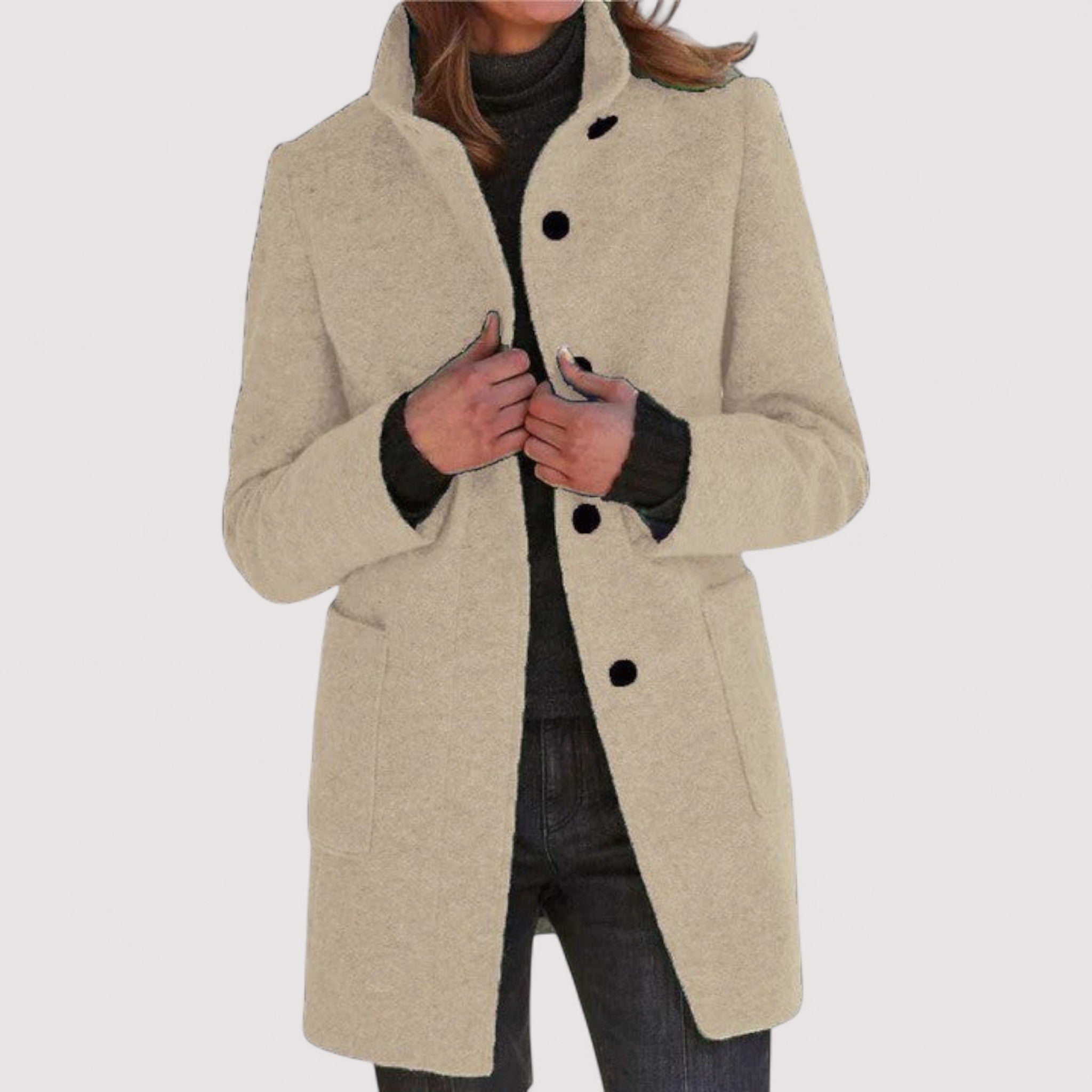 Amina Klasični Kaput Od Mješavine Vune Za Ured I Prilikama