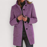 Amina Klasični Kaput Od Mješavine Vune Za Ured I Prilikama