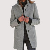 Amina Klasični Kaput Od Mješavine Vune Za Ured I Prilikama