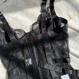 Alessandra Saten Noćna Haljina Crna Mirage Sa Prozirnim Mrežastim Dijelom I Detaljima Od Čipke Za Subtilnu Privlačnost