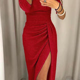 Eirian Halter Maksi Haljina Za Gala Do Poda S Dubokim Halter Izrezom I Nabranim Gornjim Djelom Bez Leđa