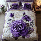 3 Piece Quilted Bedding Set – Violet Rose