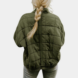 Ženska Khaki Kapitone Jakna Oversize Udobna i Elegantna