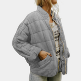 Ženska Khaki Kapitone Jakna Oversize Udobna i Elegantna