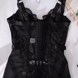 Alessandra Saten Noćna Haljina Crna Mirage Sa Prozirnim Mrežastim Dijelom I Detaljima Od Čipke Za Subtilnu Privlačnost