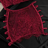 Amber Rouge Desir Lingerie Set Za Žene Bustier Konturiran Suknja S Bočnim Rezovima I Gaćice Usklađene