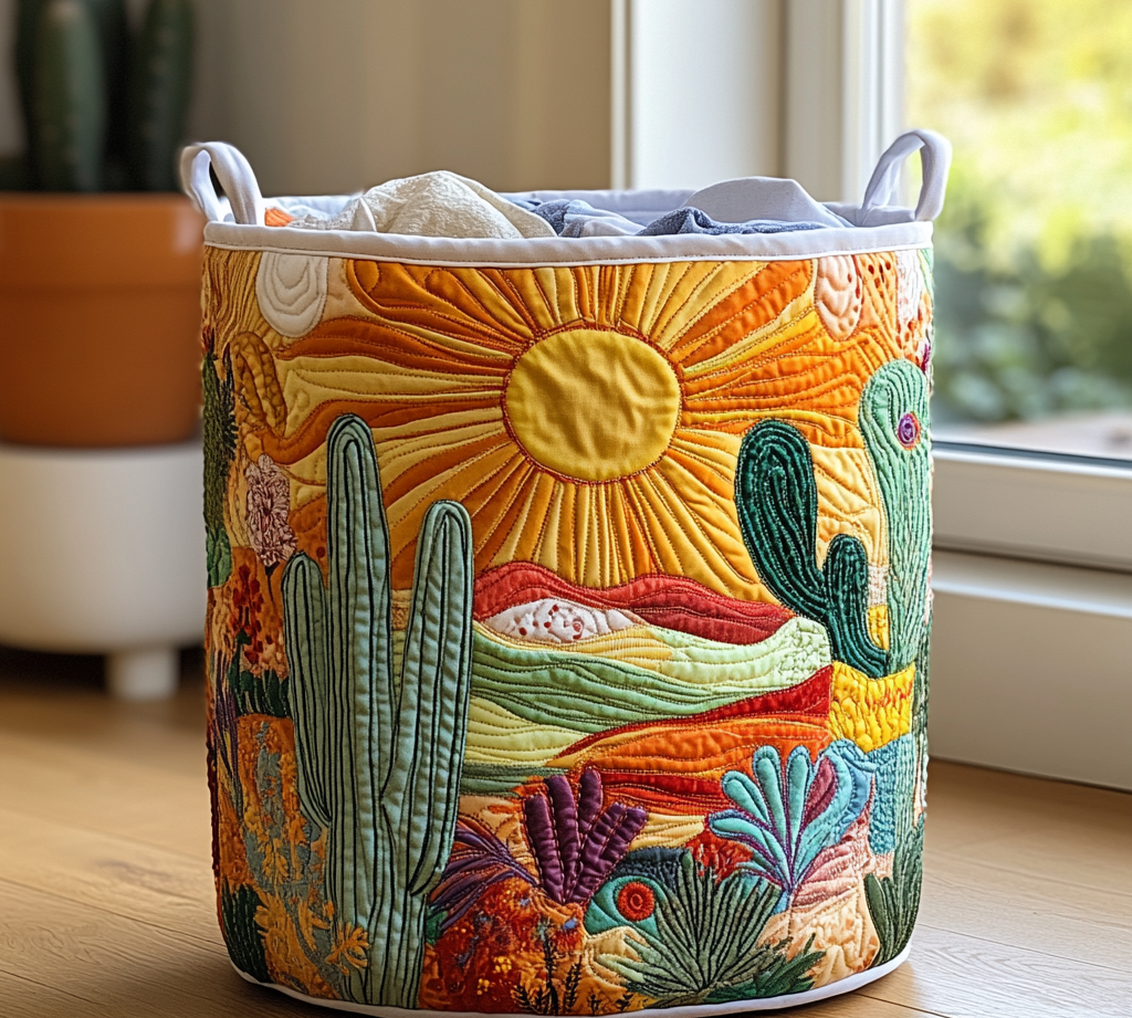 Sunlit Charm | Artisan-Made Laundry Basket
