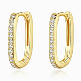 Ashlyn Sleepers Zlatne Ovalne Naušnice Draguljima Zlatnim Premazom Elegantan Stil