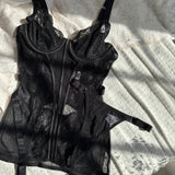 Alessandra Saten Noćna Haljina Crna Mirage Sa Prozirnim Mrežastim Dijelom I Detaljima Od Čipke Za Subtilnu Privlačnost