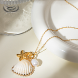 Flavie Ogrlica Sa Školjkom I Morskom Zvijezdom Bisernim Detaljima Za Plažni Boho Stil