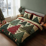 3 Piece Quilted Bedding Set – Forest Of Joy
