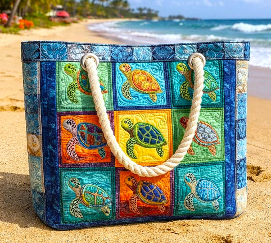 Artisan Beach Tote | Serene Turtle Design