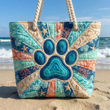 Custom Paw Print Beach Bag | Handcrafted Design