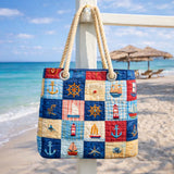 Artisan Beach Tote | Coastal Patchwork Design