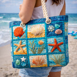 Artisan Coastal Shells Beach Bag