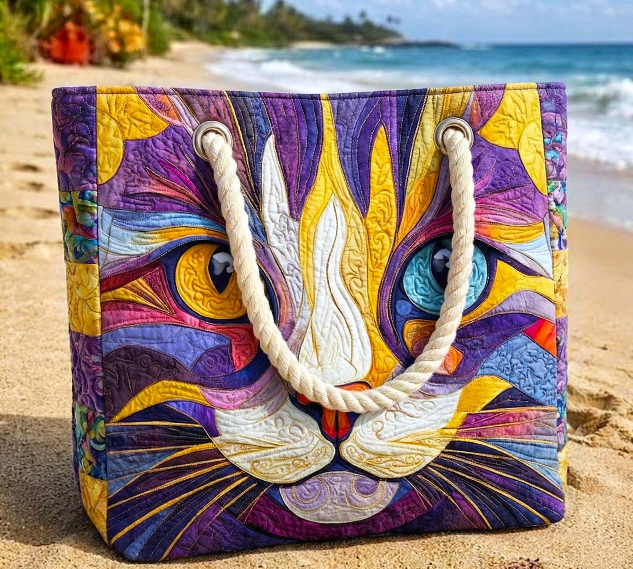 Catitude Handmade Beach Tote