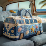 Hippie Beach Van Quilted Travel Bag