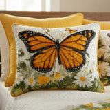 Quilted Cushion Cover - Monarch Meadow