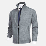 Álvaro | Cárdigan con Cuello Alto y Detalles de Ribete - Hala Madrid