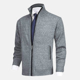 Álvaro | Cárdigan con Cuello Alto y Detalles de Ribete - Hala Madrid