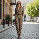 Zoë Elegantan Tweed Tekstura S Kockastim Uzorom Kombinezon