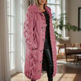 Karina Elegantni Udoban Kaput Sa Pokrivanjem Trbuha I Prevelikim Kabelskim Pletenim Uzorkom