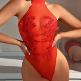 Lara Tijelo Od Tila S Prozirnim Vezom U Cvjetnom Dizajnu Za Elegantnu I Seksi Siluetu