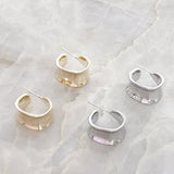 Erin Hoop Naušnice Zlato Platerane Nepravilnog Oblika S Debelim Remenom Duljine 18 Milimetara I Širine 11 Milimetara