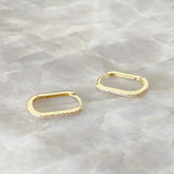 Ashlyn Sleepers Zlatne Ovalne Naušnice Draguljima Zlatnim Premazom Elegantan Stil