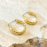 Marina Twist Hoop Naušnice S 18K Zlato Pozlaćene Na Mesing Bazi S Anti Tarn Slojem I Futrolom Od Umjetnog Nubuka