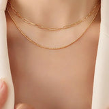 Dani Lančani Set Zlatni Lanac Sa Link Lancom I Tankim Loptastim Lančićem Uz Podešavanje Od 40 cm