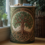 Handcrafted Laundry Basket - Tree of Life Design