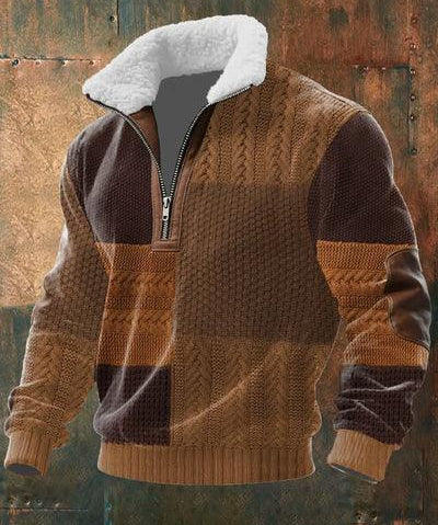 Adelia voss - Jersey con cremallera y cuello alto con ribete de pelo - Hala Madrid