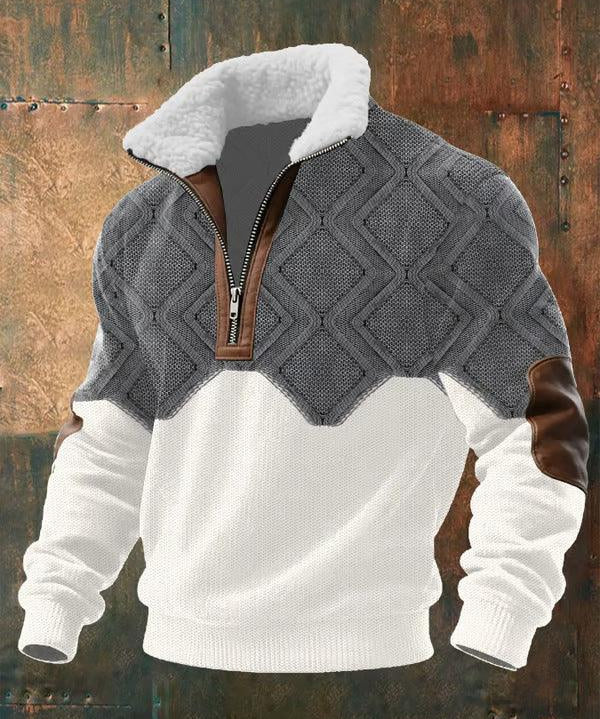 Adelia voss - Jersey con cremallera y cuello alto con ribete de pelo - Hala Madrid